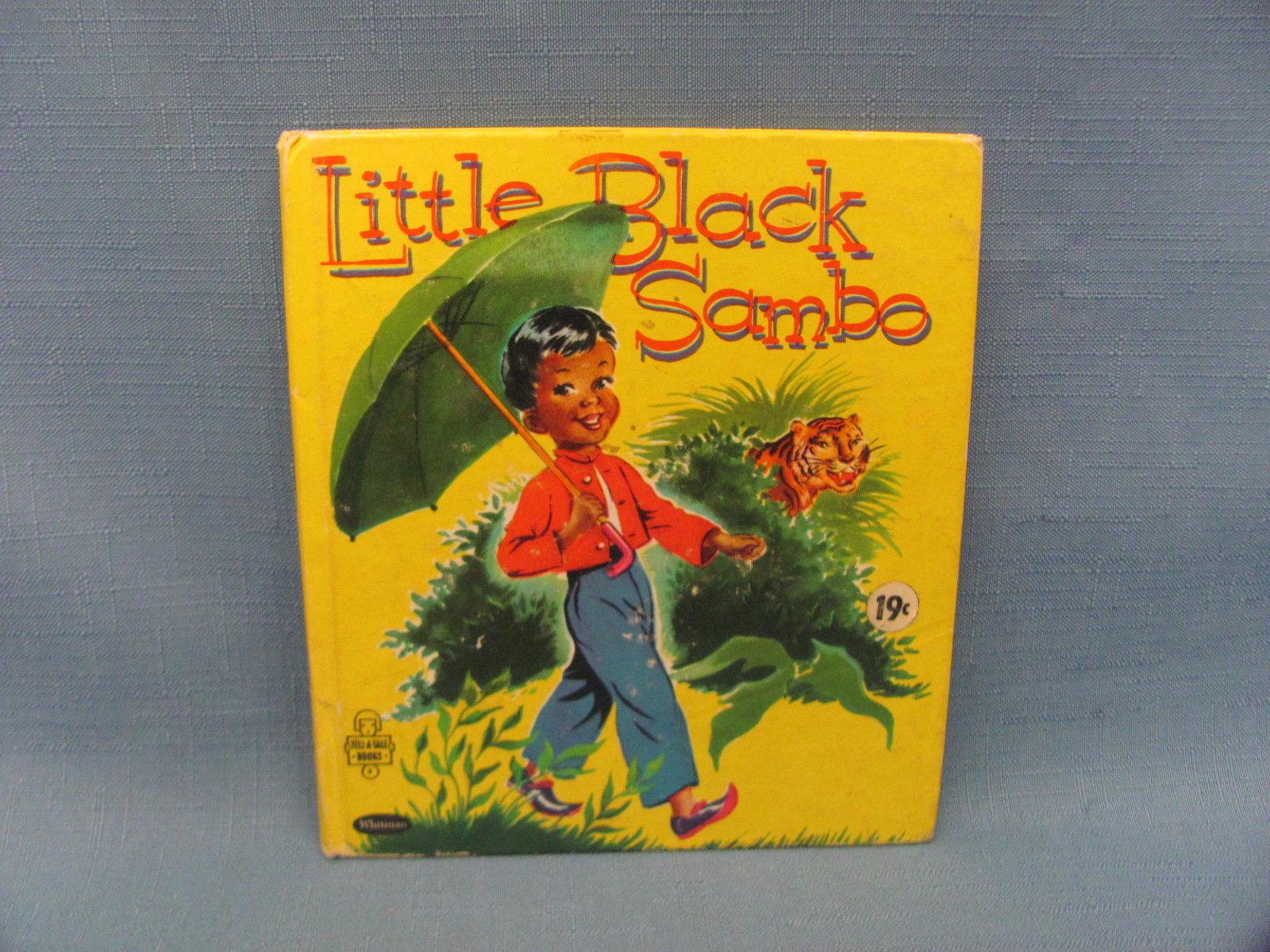 1953 Little Black Sambo Book – Whitman Publishing – Cover Wear/Tear on Seam
