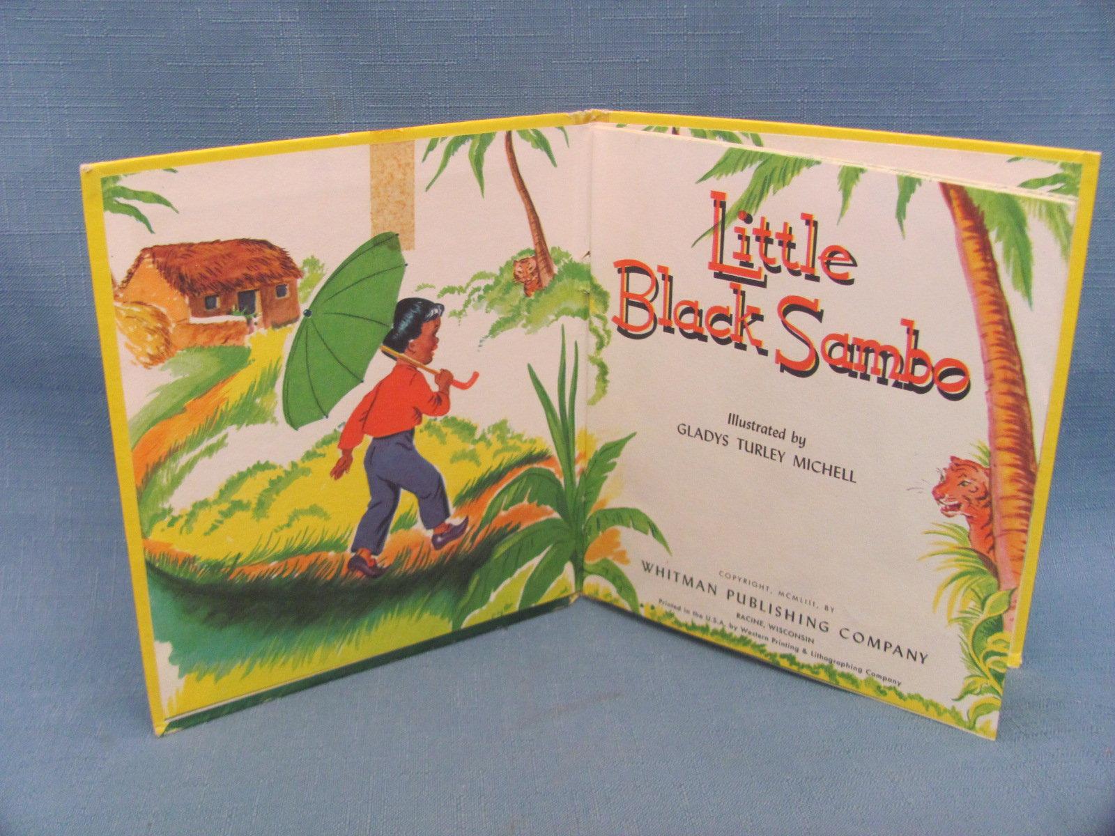 1953 Little Black Sambo Book – Whitman Publishing – Cover Wear/Tear on Seam