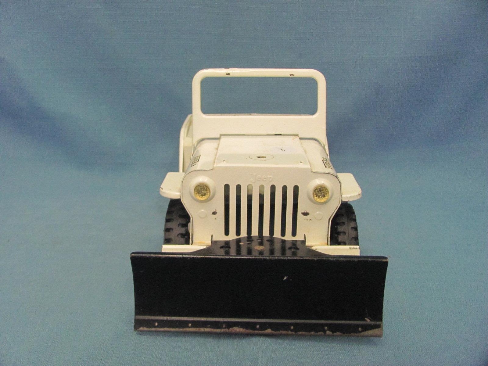 1960's Tonka Jeep AA Wrecker Service Tow Jeep With Plow – Missing Parts