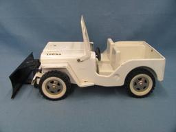 1960's Tonka Jeep AA Wrecker Service Tow Jeep With Plow – Missing Parts