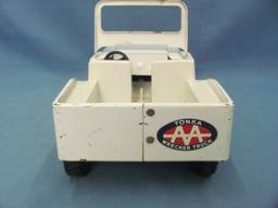 1960's Tonka Jeep AA Wrecker Service Tow Jeep With Plow – Missing Parts