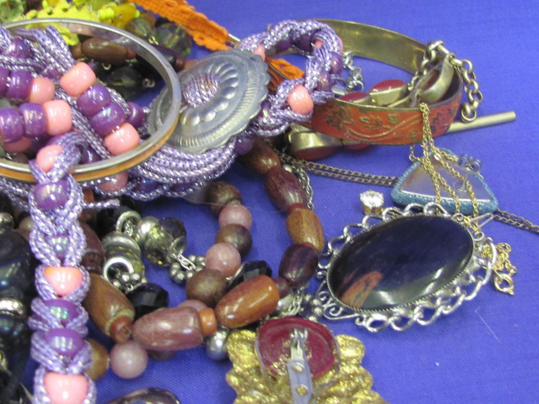 Big Lot of Costume Jewelry – Some Vintage – Kenneth Cole Bracelet – Fun Necklaces