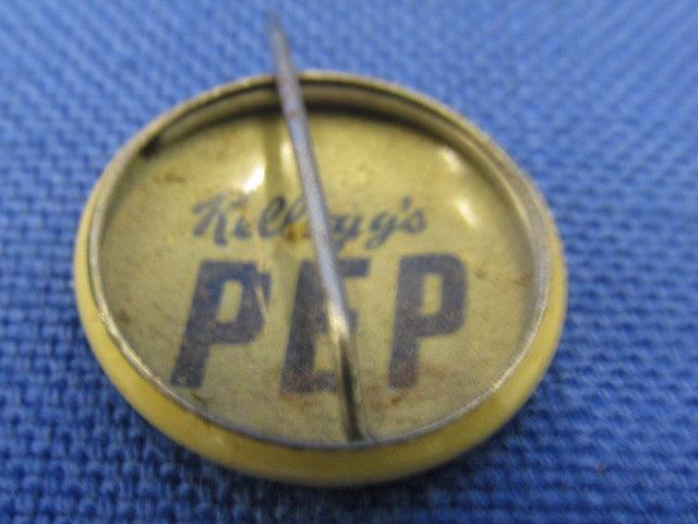 5 Vintage Kellogg's PEP Military Insignia Pin-Backs 3/4” DIA
