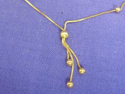 14 Kt Gold Necklace – 17” long with a 1” drop – Weight is 2.7 grams