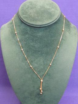 14 Kt Gold Necklace – 17” long with a 1” drop – Weight is 2.7 grams