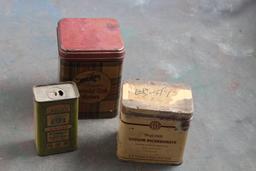 3 Vintage Advertising Tins Kentucky Club Tobacco, Squibbs Bicarbonate &
