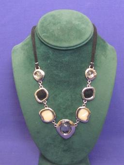 Lia Sophia Jewelry – 3 Necklaces & 1 Bracelet – Some natural stone looks – good condition