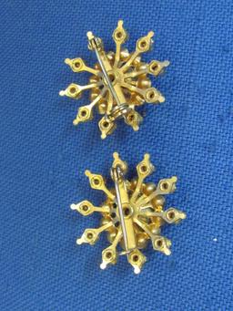 7 Vintage Pins: 2 by BSK – 1 is Beaded – Some Rhinestones – Longest is 2 1/2”