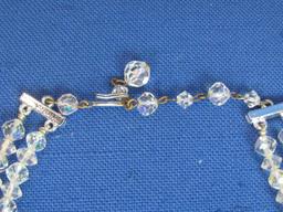 Double-strand Crystal Beaded Necklace – 17” long – Good vintage condition