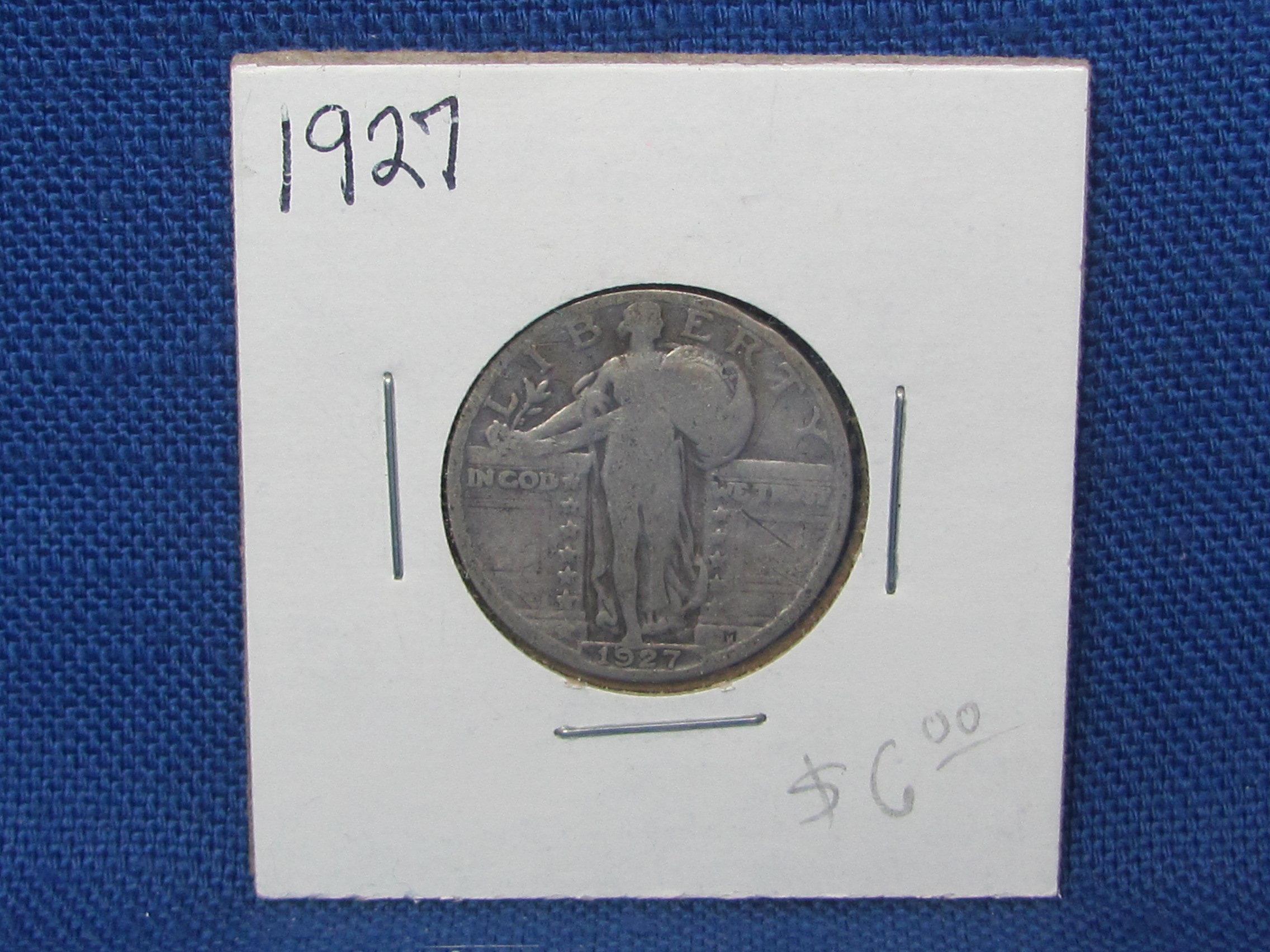 1927 Standing Liberty Quarter – 90% Silver – Condition as shown in photos