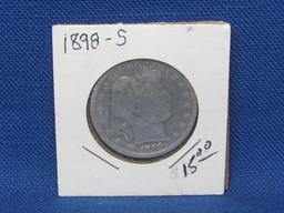 1898-S Barber Half Dollar – 90% Silver – Condition as shown in photos