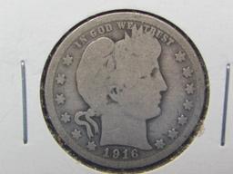 1916 Barber Quarter – 90% Silver – Condition as shown in photos