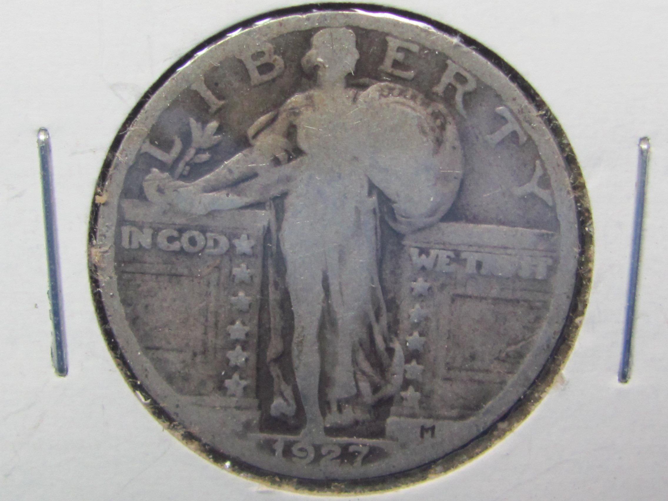 1927 Standing Liberty Quarter – 90% Silver – Condition as shown in photos