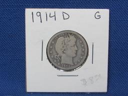 1914-D Barber Quarter – 90% Silver – Condition as shown in photos