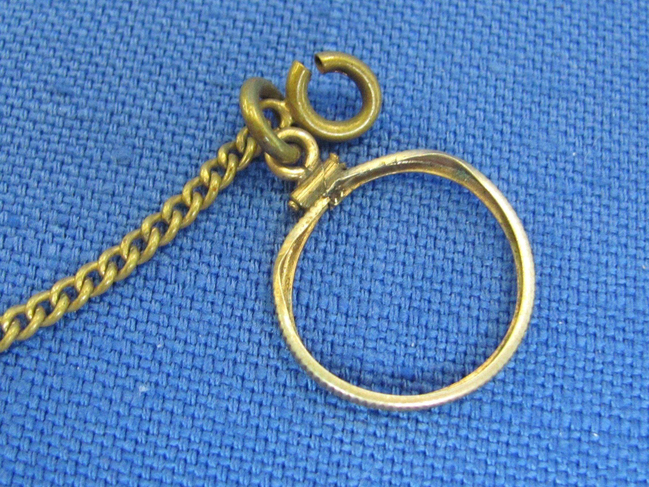 2 Vintage Gold-Plate Watch Chains – 1 marked “Simmons” is 10 1/4” long – Other is damaged