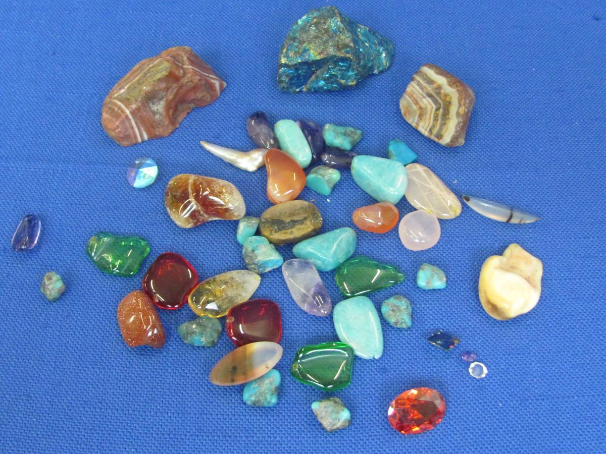 Make your own Jewelry, Lot of Rocks, Stones, Jewels, Elk's Tooth & more.. Longest is 1 3/4”