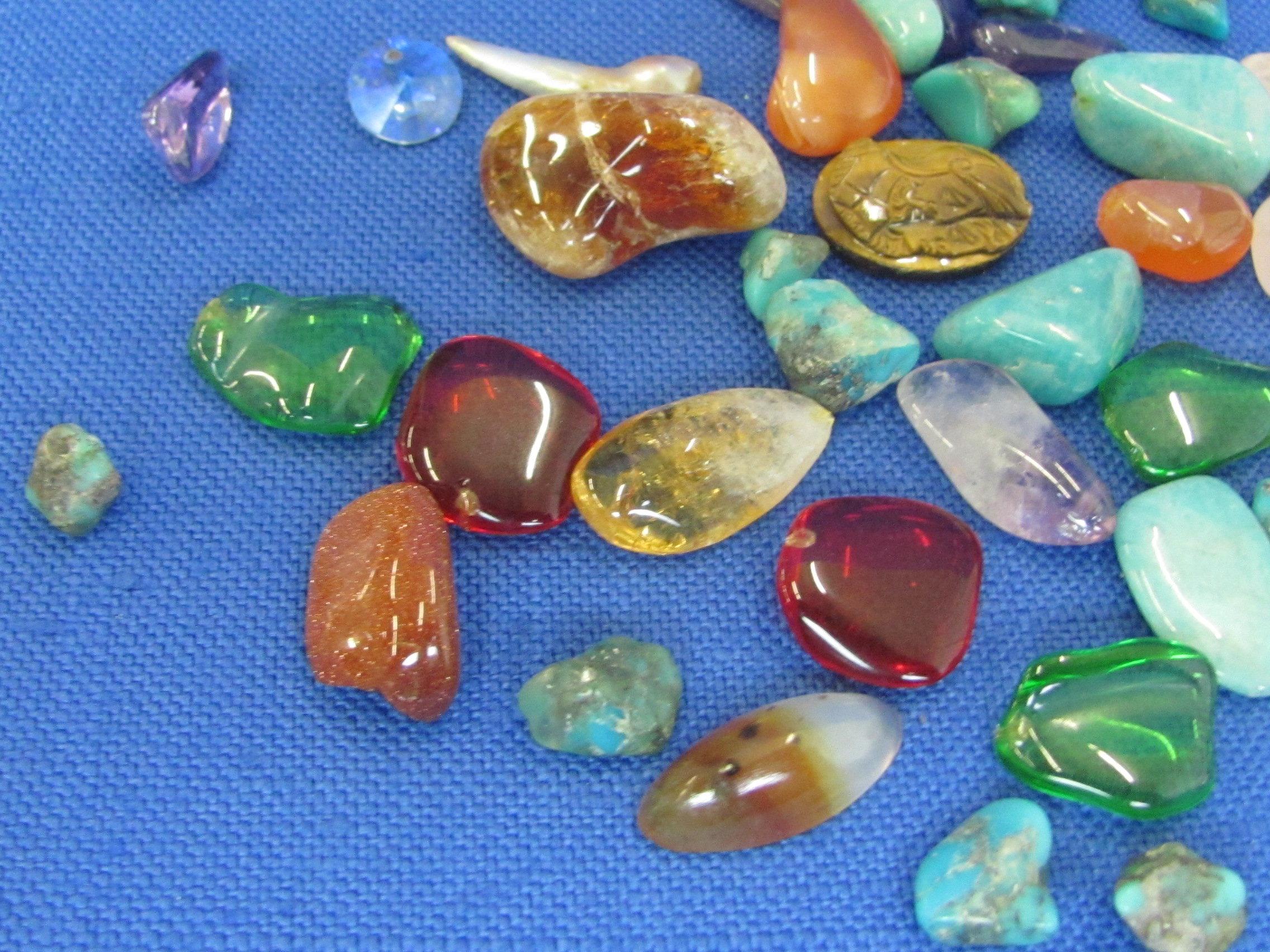 Make your own Jewelry, Lot of Rocks, Stones, Jewels, Elk's Tooth & more.. Longest is 1 3/4”