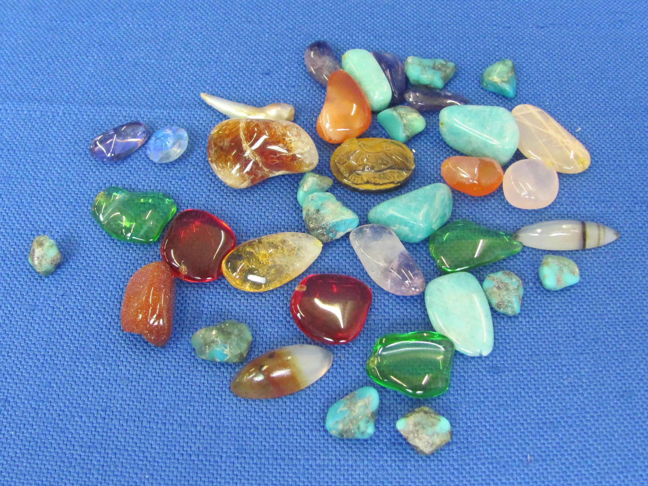 Make your own Jewelry, Lot of Rocks, Stones, Jewels, Elk's Tooth & more.. Longest is 1 3/4”