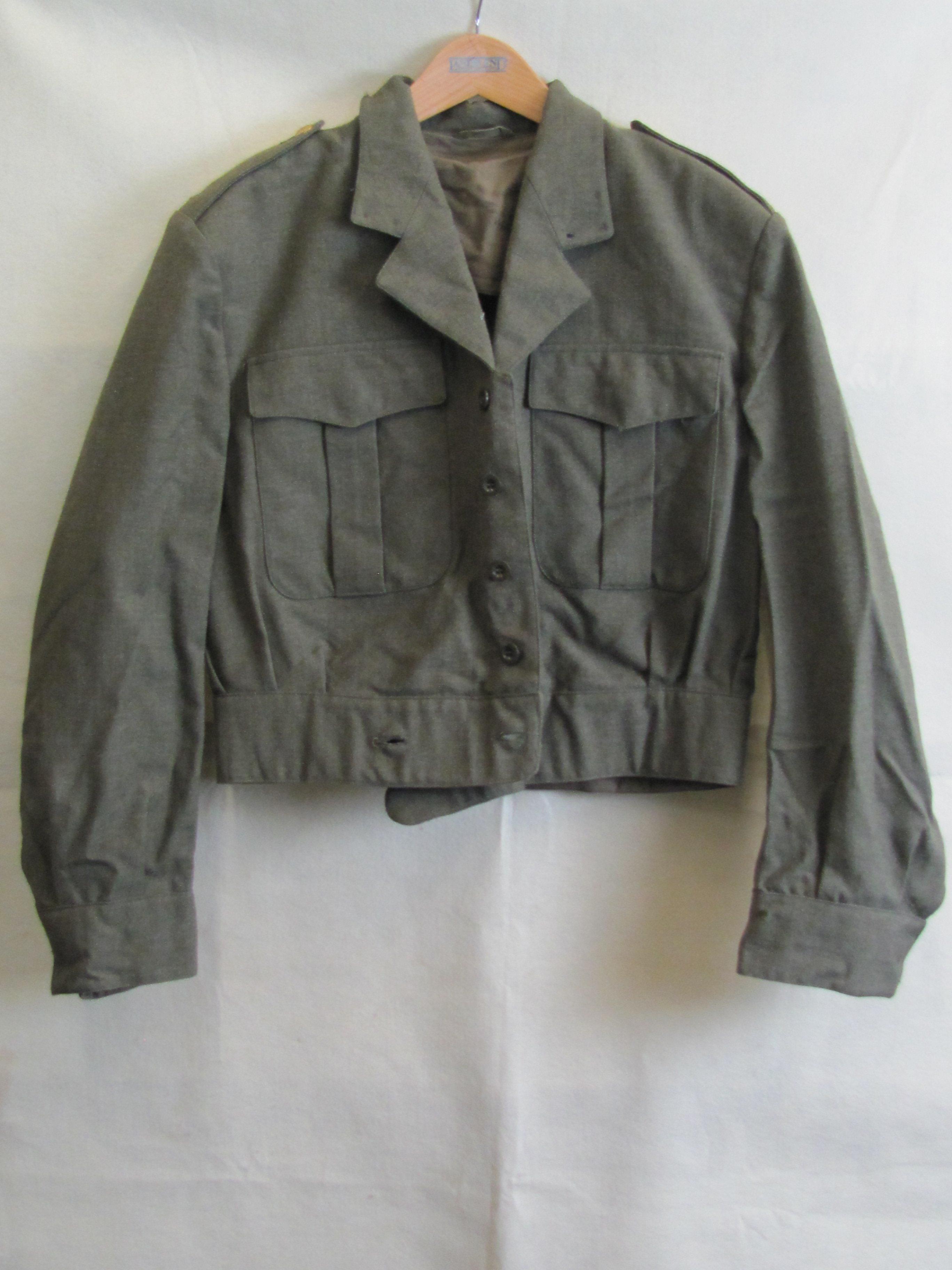 Men's Jacket – Size Medium? - Marked “Mfg. Holland Wool” - Drab-Olive Green/Gray -