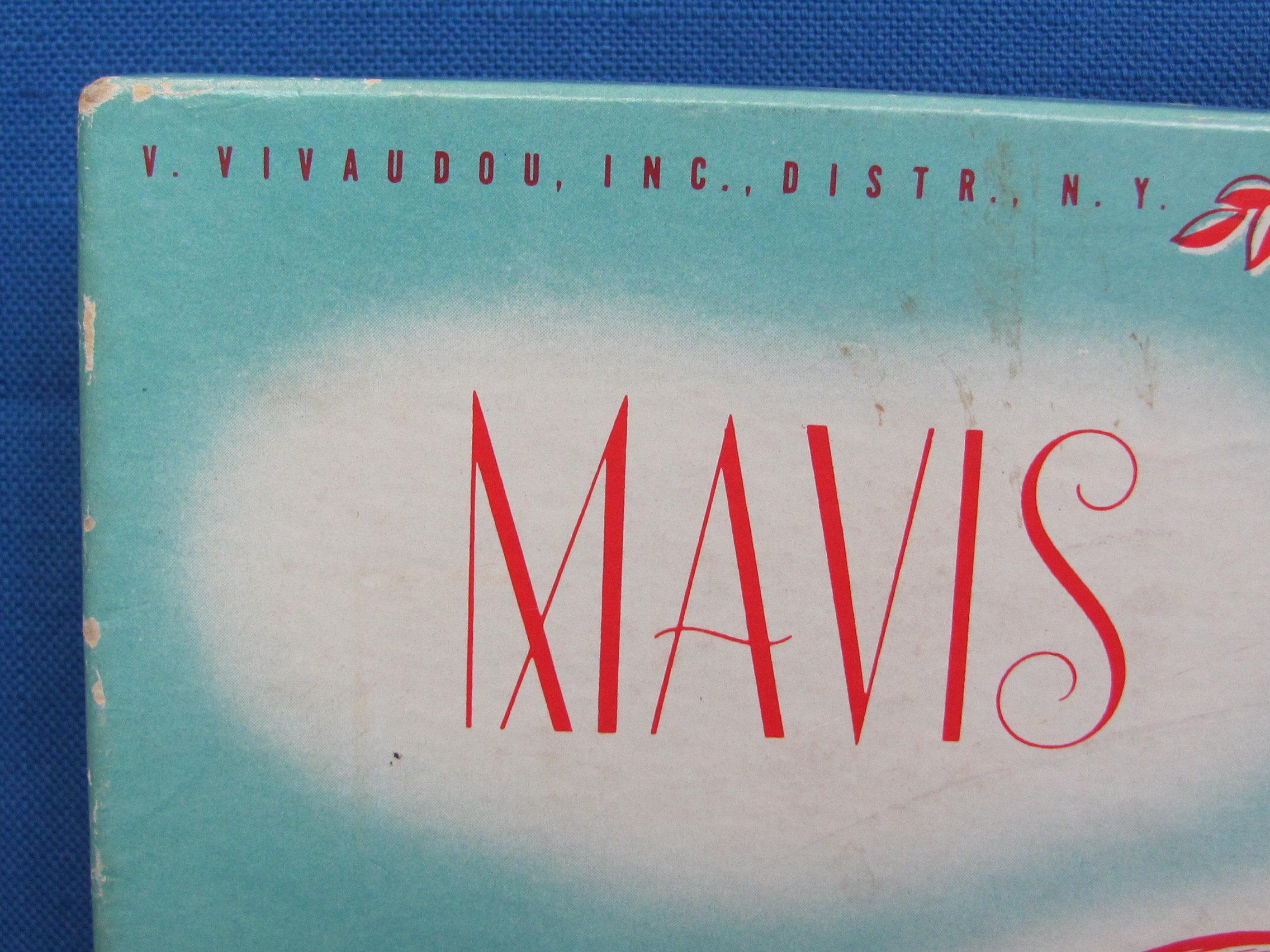 Vintage “Mavis Talc Mit” by Vivaudou – Box has Nude Woman on Swing – 8 3/4” x 5 1/4”