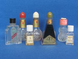 Lot of 8 Miniature Glass Perfume Bottles – Radio Girl – Zizanie – Sweet Pea & more