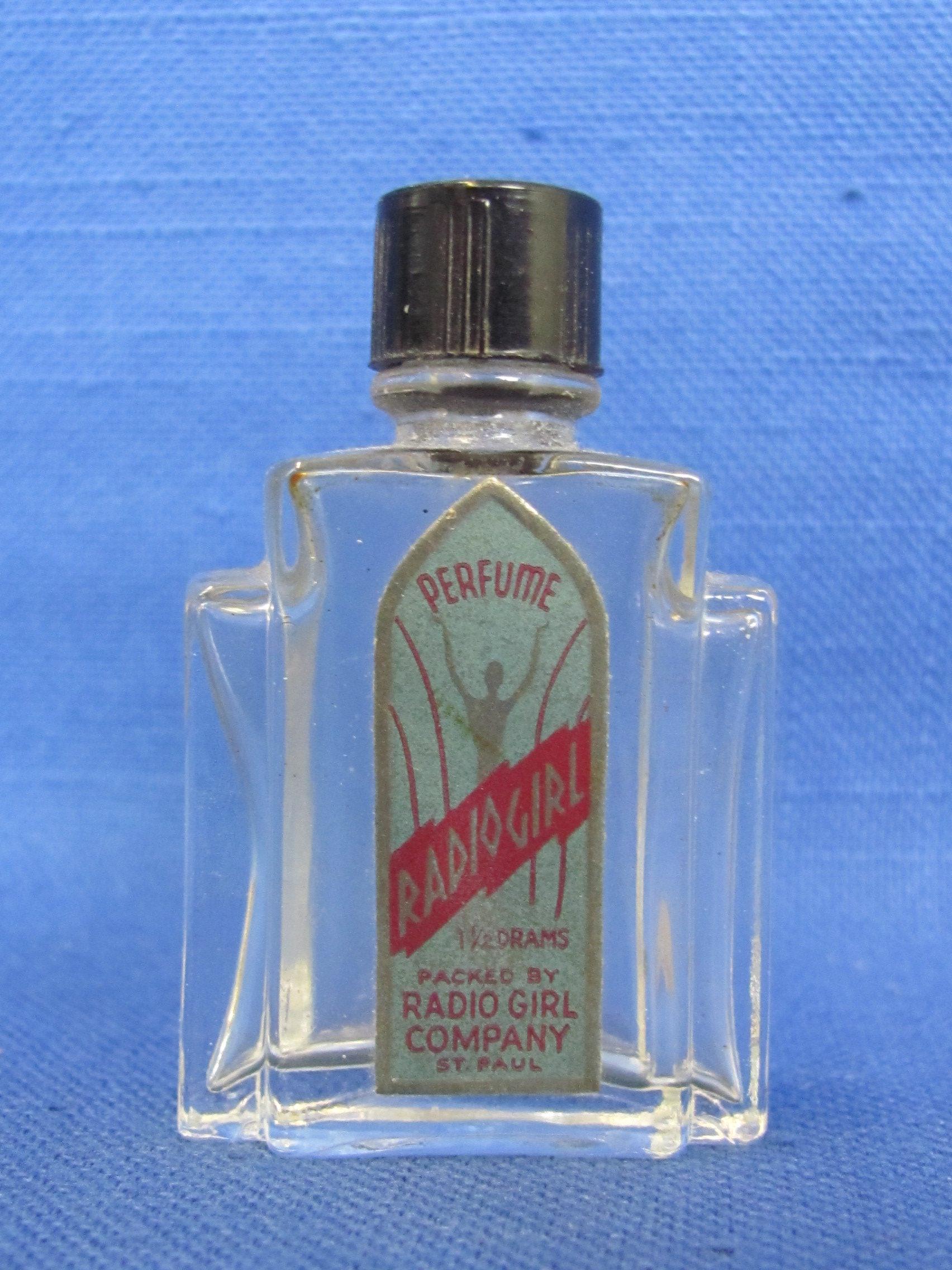 Lot of 8 Miniature Glass Perfume Bottles – Radio Girl – Zizanie – Sweet Pea & more