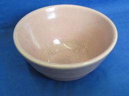 Pale Pink Ceramic Bowl with Rings Around It – Speckled Inside – Impressed “USA 30” -