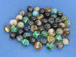 JABO Dark Swirl Glass Marbles – Lot of 50 – Made in USA