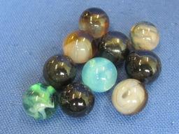 JABO Dark Swirl Glass Marbles – Lot of 50 – Made in USA