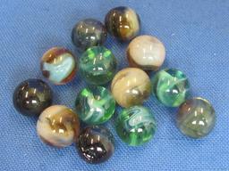 JABO Dark Swirl Glass Marbles – Lot of 50 – Made in USA