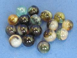 JABO Dark Swirl Glass Marbles – Lot of 50 – Made in USA