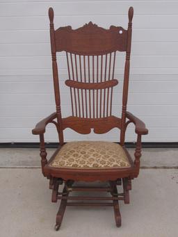 Beautiful Antique Wooden Platform Rocker Stands 47” Tall – As in Photos