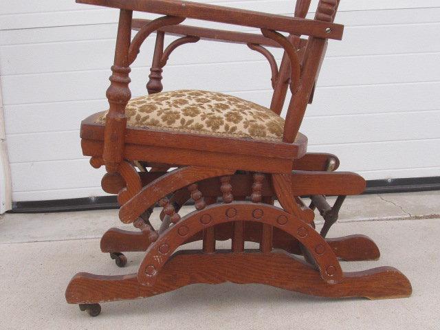 Beautiful Antique Wooden Platform Rocker Stands 47” Tall – As in Photos