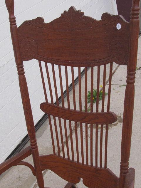 Beautiful Antique Wooden Platform Rocker Stands 47” Tall – As in Photos