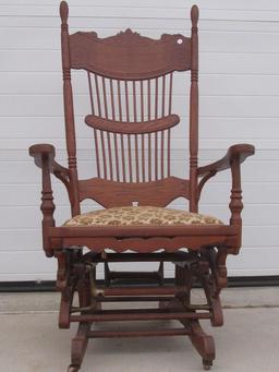 Beautiful Antique Wooden Platform Rocker Stands 47” Tall – As in Photos