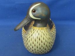 Ducks Unlimited  Wooden Decoys Decorative: Male Blue Wing Teal & Unknown 9 & 10” Long