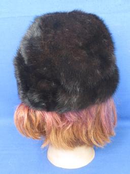Vintage Betmar Elegante New York Paris  Dark  Mink Fur  Hat & Box