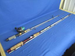 2 Fishing Poles – Both  Come in 2 Sections & 1 has a Reel