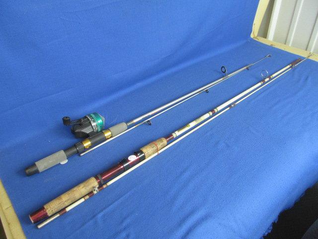 2 Fishing Poles – Both  Come in 2 Sections & 1 has a Reel