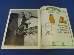Original Program Minnesota Twins “Harmon Killebrew” ($1 Cover Price) from 1970's