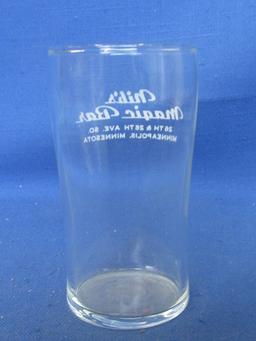 Vintage 1950's  Beer Glass  for Nib's Magic Bar Minneapolis (Steinie size) 4 1/2” Tall