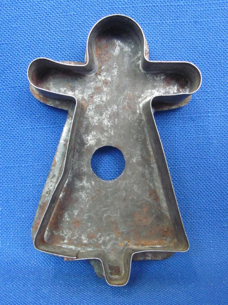 Antique Metal Cookie Cutters – Man & Woman?  - 2 Figures abour 4” to 4 3/4” Long