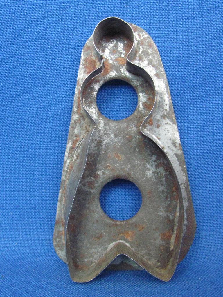 Antique Metal Cookie Cutters – Man & Woman?  - 2 Figures abour 4” to 4 3/4” Long