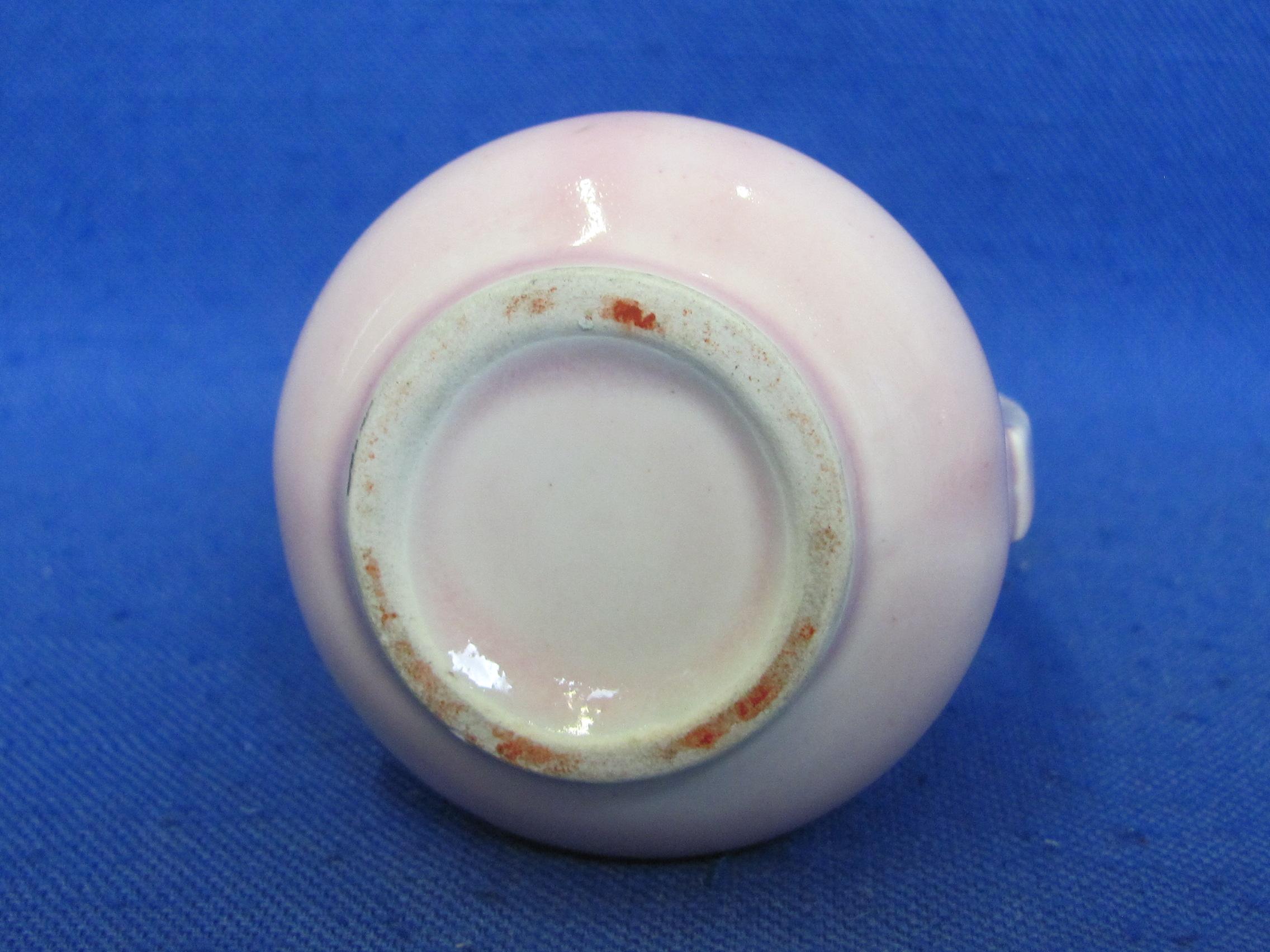 Shawnee Miniature Pink Vase & Small Pottery Cornucopia Planter – Vase is 3” tall
