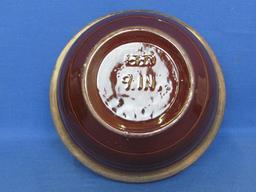 Brown Glazed Stoneware Shoulder Bowl – Marked “USA 9”” - 9” in diameter – 4 1/2” tall