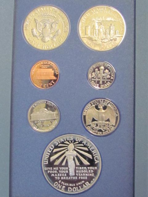 1986-S Prestige Proof Set Statue of Liberty  100th Anniversary - 90% Silver Dollar - 7 Coins