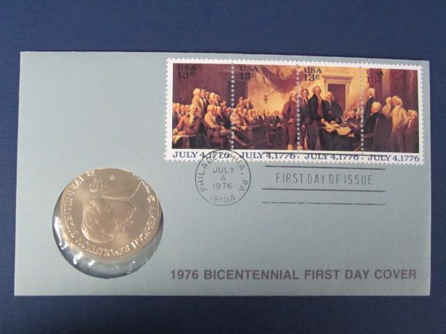 1976 Bicentennial First Day Cover - American Revolution George Washington Medal