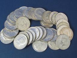 37 Kennedy Half Dollars - 36 are 1965 - 1970 Kennedy Half Dollars 40% Silver - One 1964 90% Silver