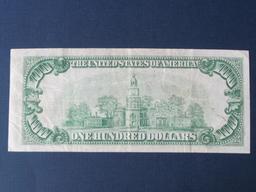 1934 $100 Federal Reserve Note Chicago Bank - Light Green Seal - Serial # G00039231 A