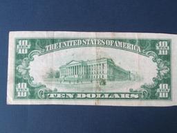 $10 1929 Hull Iowa National Currency Bank Note Bill Ch # 6953 - Brown Seal